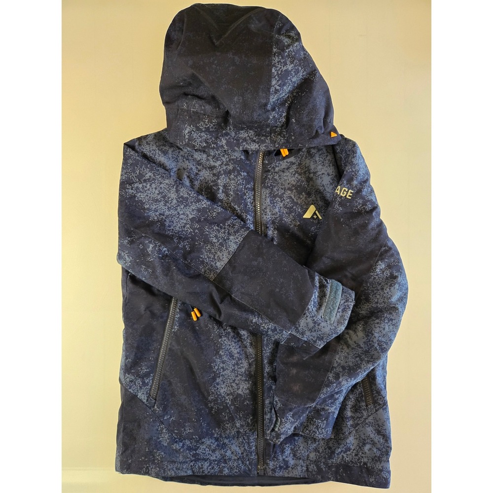 Orage Kids Blue Digital Camo Insulated Ski Snowboard Jacket Size 8 Hooded